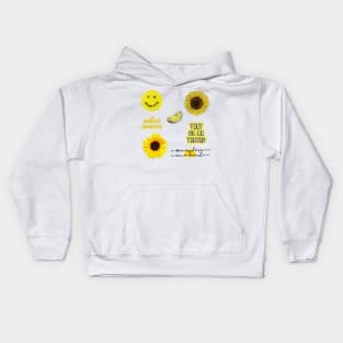 Package of yellow stickers Kids Hoodie